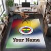 Crystal Velvet Rug Fenerbahçe FC Print Custom Name Text Floor Mat Home Decor