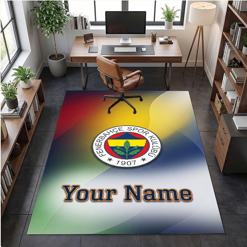 Crystal Velvet Rug Fenerbahçe FC Print Custom Name Text Floor Mat Home Decor