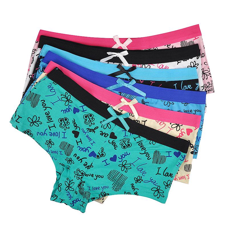 Buy 6 Pcs/lot Women Cotton Boxer Shorts Ladies Panties Girls Boyshort