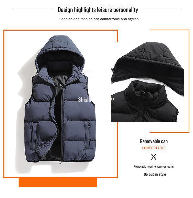 Hochwertige warme Winterweste für Herren – Dicke, locker sitzende Jacke