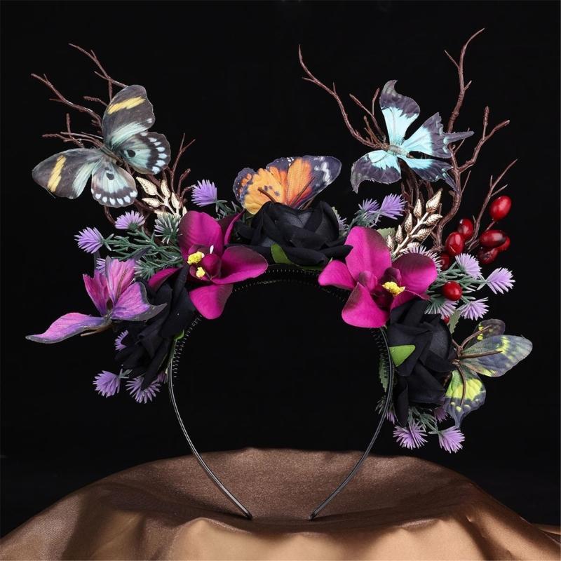 Butterfly Headband Fascinator Hat Monarchs Butterfly Headband Crowns Teas Party Halloween Costume Headpiece for Womens