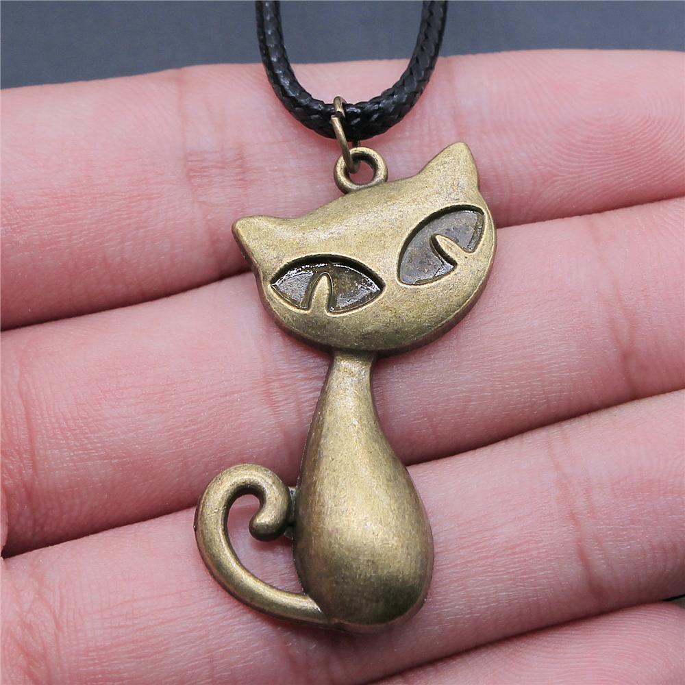 Animal Black Leather Necklace Elephant Wolf Dragon Horse Gecko Lizard Pendant Necklace For Women Men Boy Girls
