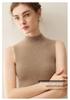 Lekasha Women's 100% Pure Cashmere Sleeveless Vest with Half-High Neck