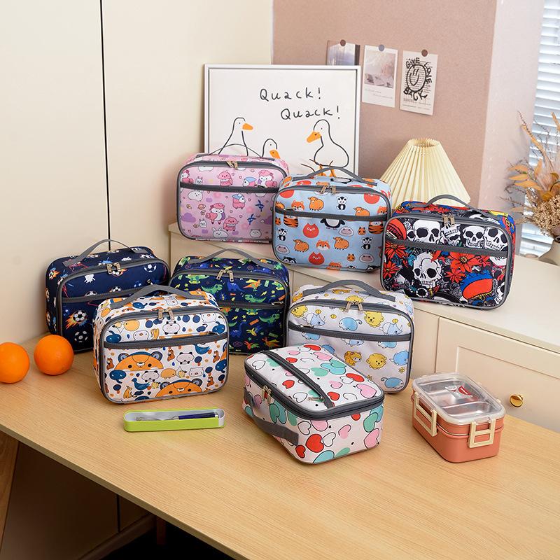 Kids Lunch Bag Insulated Large Capacity Lunch Box Bag for Kindergarten Backpack Storage Dinosaur Style