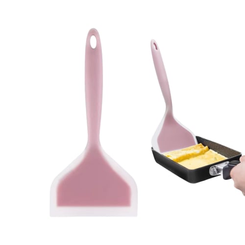 Doyime Silicone Spatula, 25.5 x 12cm, Pink - For Okonomiyaki, Tamagoyaki, and More, Heat-Resistant, Dishwasher-Safe, and Tabletop Use, Cookware, Kitch