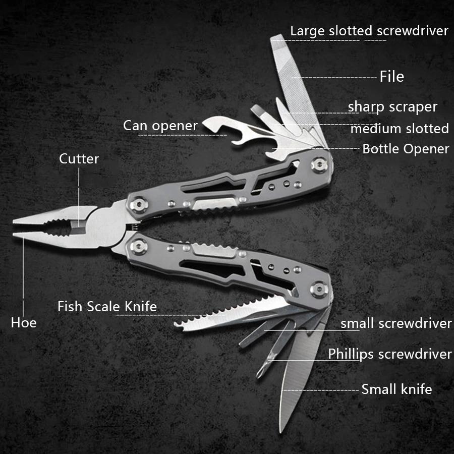 Outdoor Multitool Camping Portable Stainless Steel Folding Multifunction Tools Emergency survival Knife Pliers