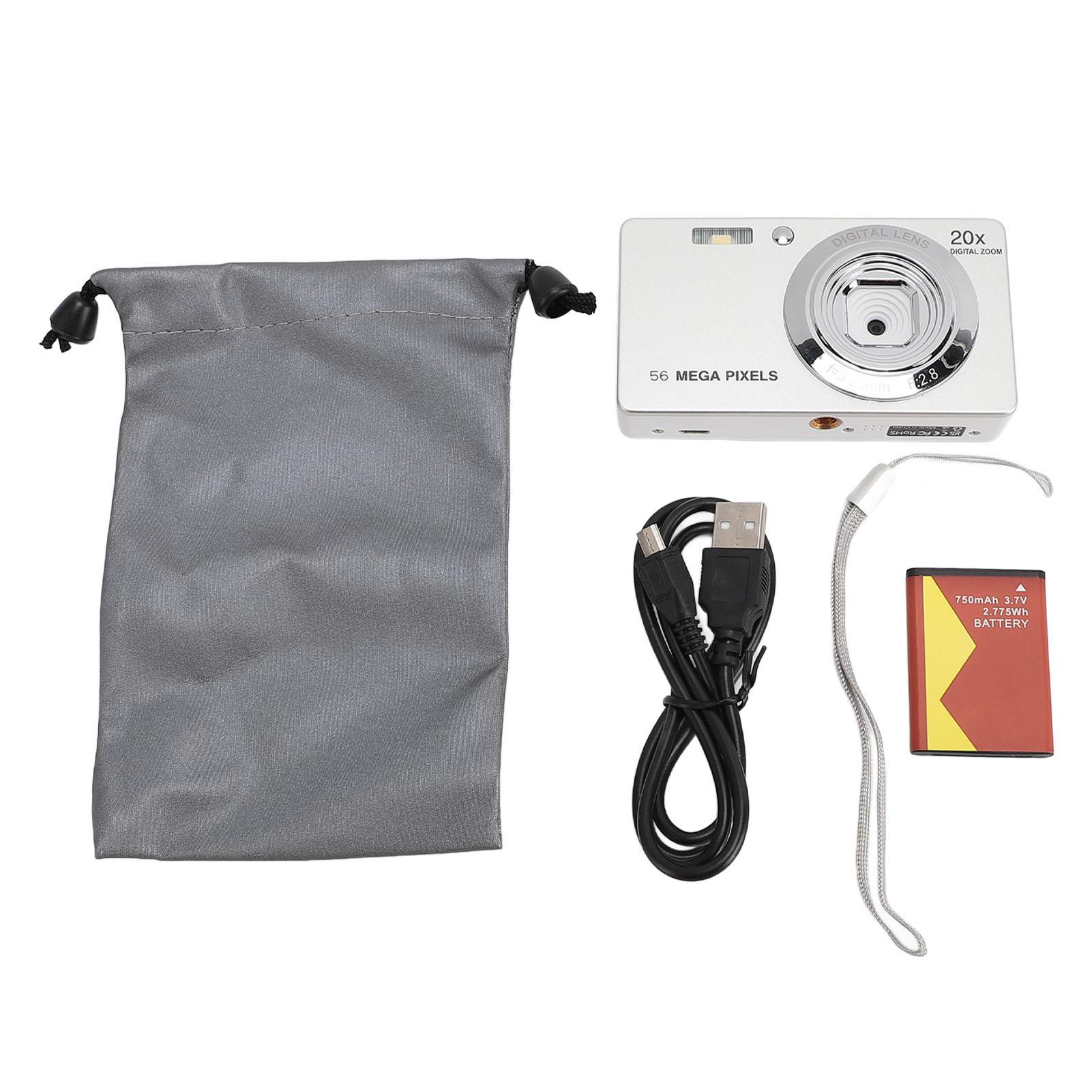 

4K Digital Camera for Kids Teens 56MP 1080P HD 20X Digital Zoom Auto Focus Anti Shake Compact Camera
