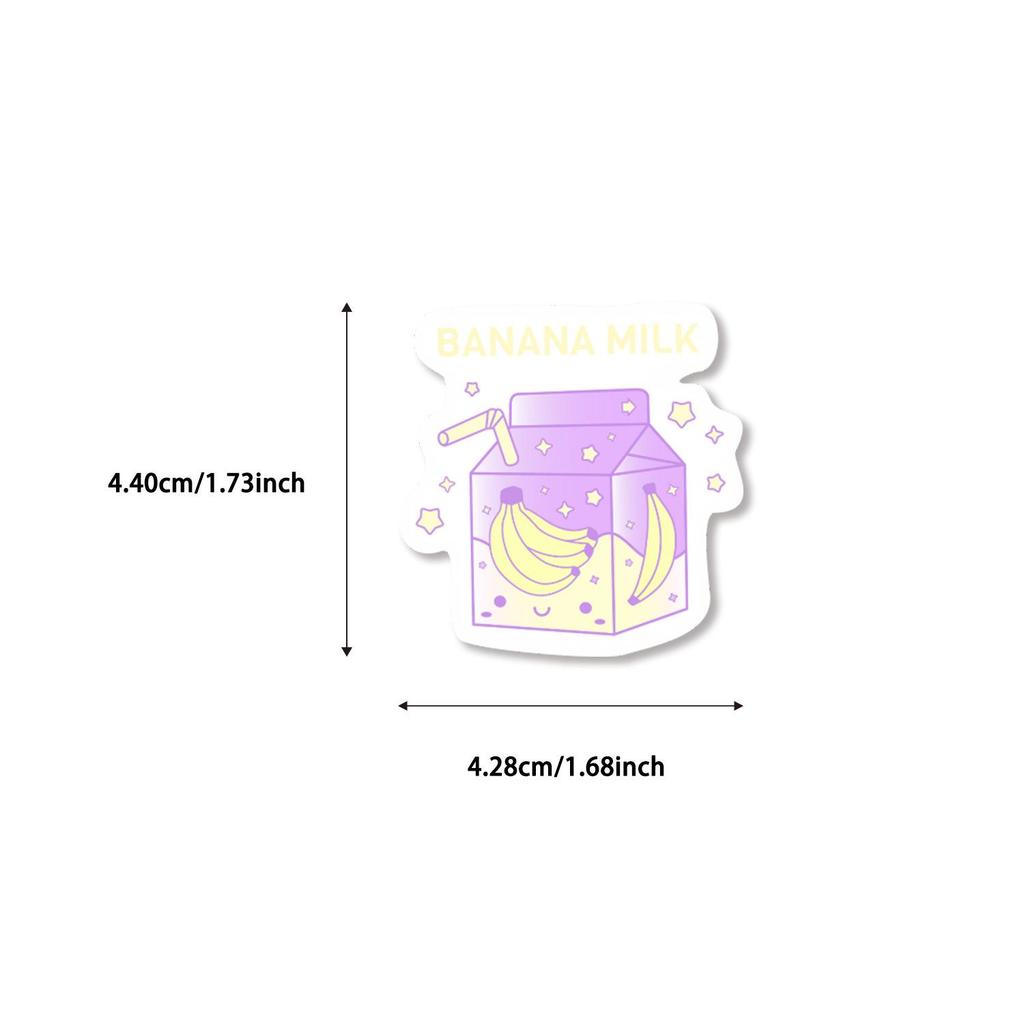 50PCS Waterproof Milk Yellow Butter Food Graffiti Stickers for DIY Phone Case and Laptop Decoration
