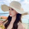 New bow lace straw hat women's summer seaside beach vacation sun hat large brim sun protection hat