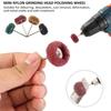 40/80 PCS Mini Drill Abrasive Brush Nylon Fiber 25mm Polishing Wheel 3mm Shank for Dremel Accessories Tools Glass Metal Buffing