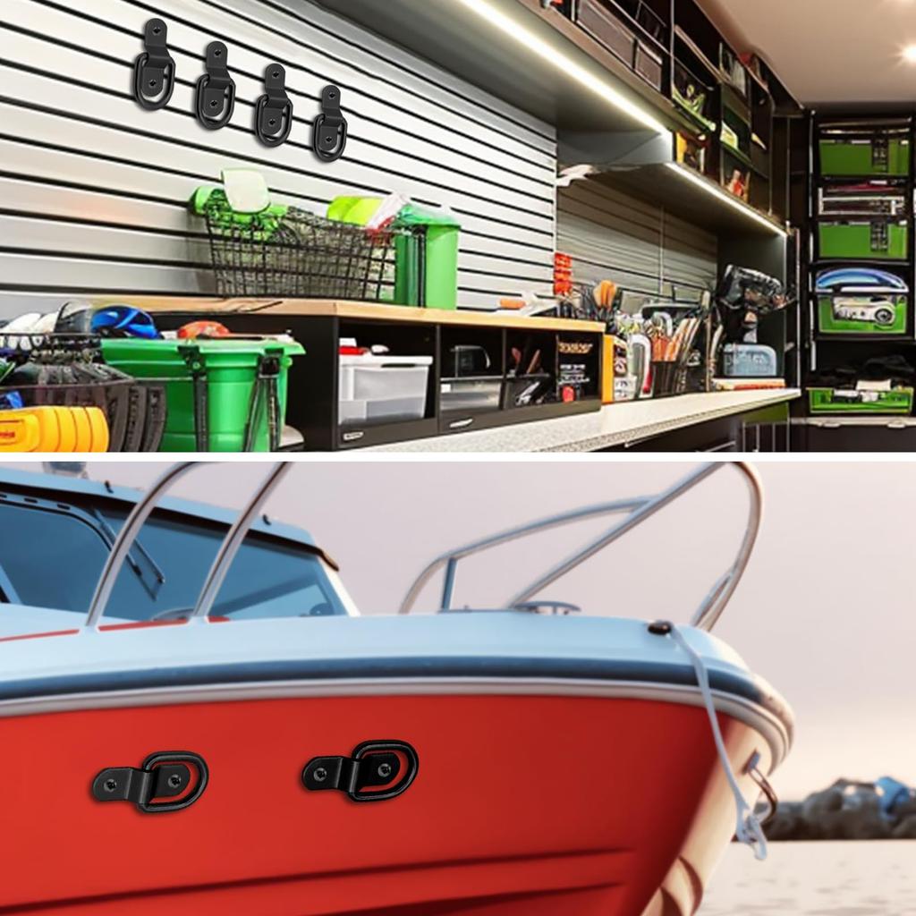 Biqing 10pcs D-Ring Tie Down Anchors 304 Stainless Steel High Hardness D-Shaped Anchor Rings