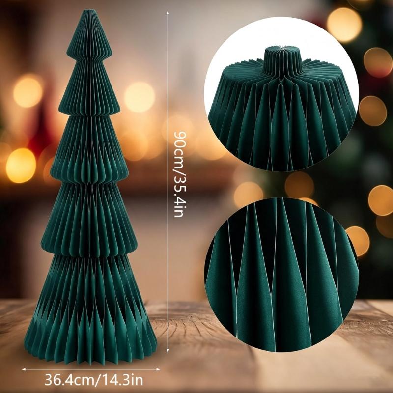 Kerstboom Papier Display, Bosgroen Staand Feestelijk Accent met Magnetische Opening voor Binnen Entrees, Feesttafels, Winkelbalies en