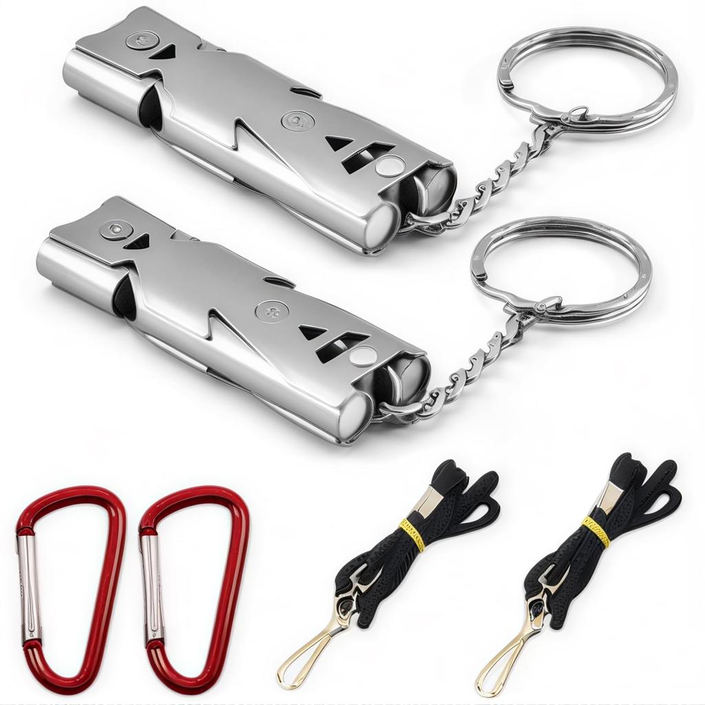 Survival Whistle, CTRICALVER High Decibel Safety Whistle with Strap, Keychain,