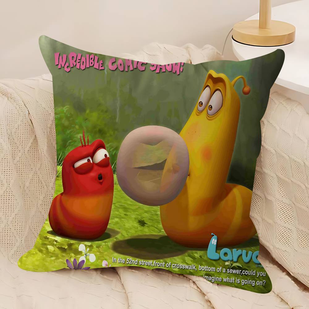 NIEDLICH Cartoon L-Larve Kissenbezug Abnehmbar Waschbar Kissenbezug – Ganzjährig Weiches Leinen