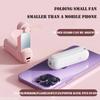 New Handheld Electric Fan USB Desktop Fan with LED Light Portable Mini Small Fan Mobile Phone Charging Bank Phone Stand Students