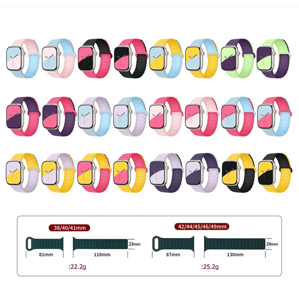 Magnetic Silicone Strap for Apple Watch Band Ultra 2/3 49mm 44mm 40mm 42mm 46mm 41mm 45mm Bracelet IWatch Series 11 10 9 8 7 6 SE 5 4 Correa