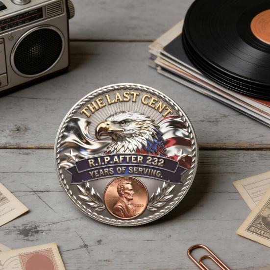 1/2/3/4/5 Stück Die letzte Cent Sammlermünze Amerikanische Flagge Adler Letzter Cent Souvenirmünze Gedenkmedaille Geschichtsinteressierte Sammler Liebhaber Andenken