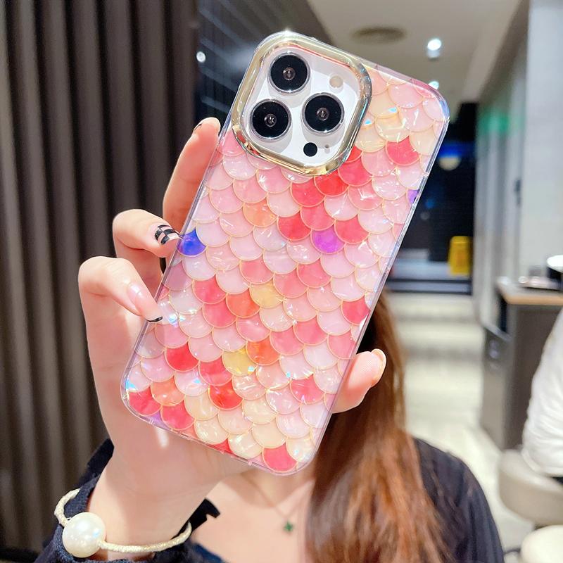 Luxury Rainbow Shell Glitter Phone Case For iPhone 11 12 13 14 15 Pro Max XS X XR 7 8 Plus SE Leopard Print Shockproof Cover