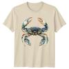 Detailed Blue Crab Watercolor Art TShirt Nature Gift For Him And Her