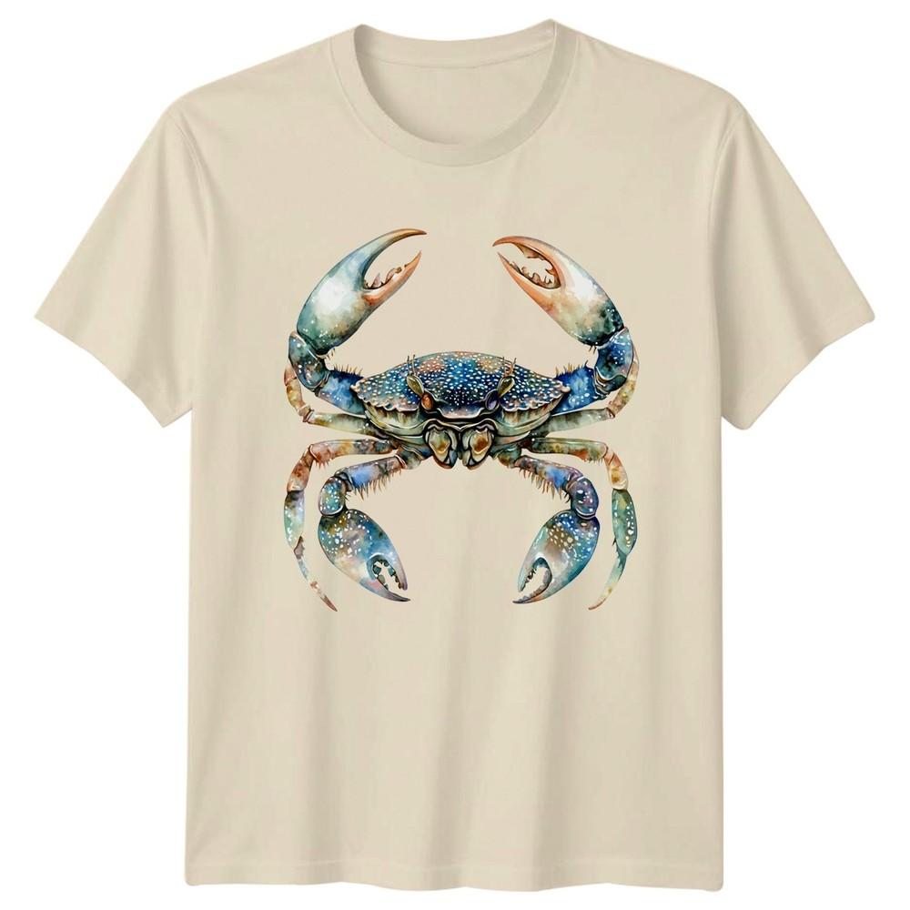 Detailed Blue Crab Watercolor Art TShirt Nature Gift For Him And Her