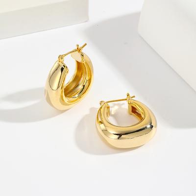 High Quality Silver Color Gold Chunky Hoop Earrings for Women Smooth Punk Ear Jewelry 2026 New Wholesale
