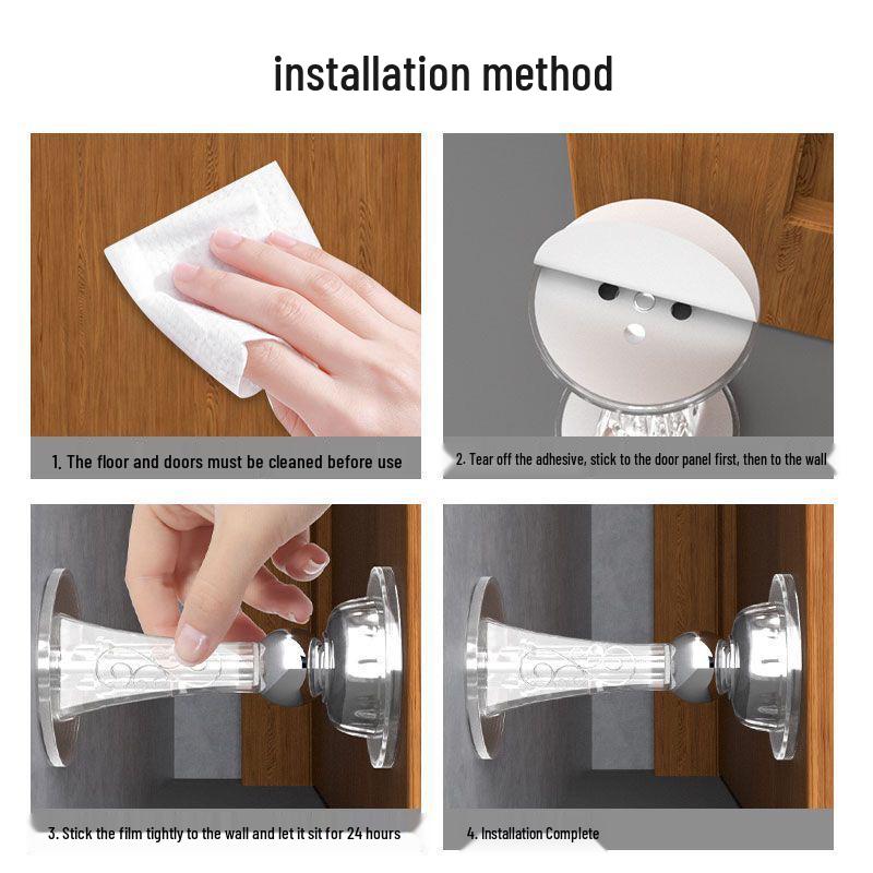 Magnetic Silicone Door Stopper: Punch-Free, Stainless Steel Wall-Mounted Door Holder
