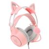 Cat Ear Gaming Headset Roseate RGB Light Adjustable Headband Wired Gaming Headphone with Mic for PC Laptop Game Console