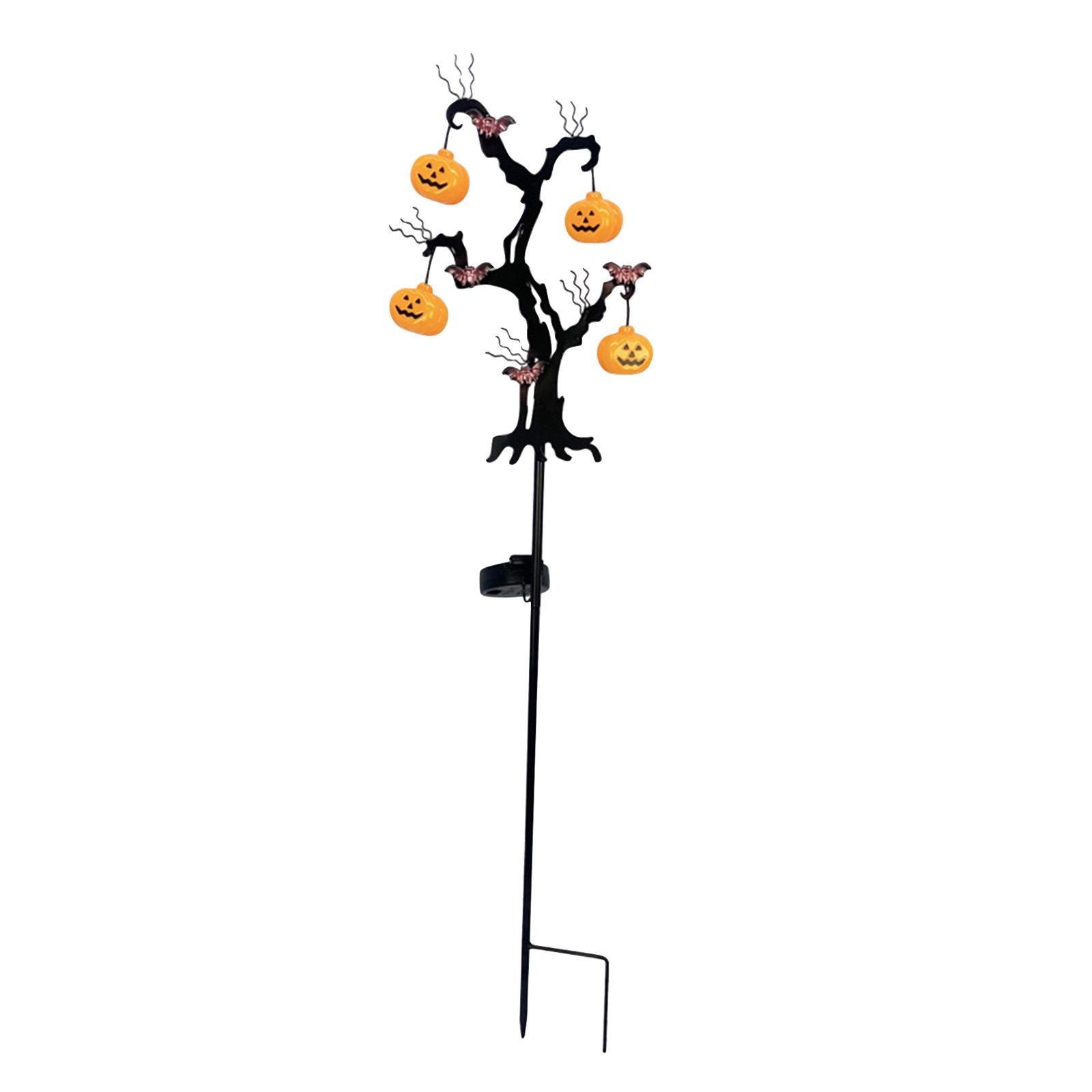 

Halloween LED Scary Pumpkin Swaying Lights, LED Solar Halloween Pumpkin Stake Lights, Outdoor Solar Powered Pumpkin Tree For Outside Garden Yard One Size