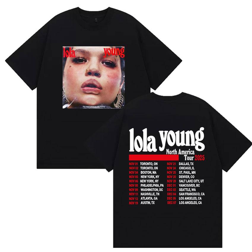 Lola Young North America Tour 2025 New Album T-Shirts Unisex Women's Casual O-Neck T Shirts Y2K Fashion High Quality Cotton T Shirt