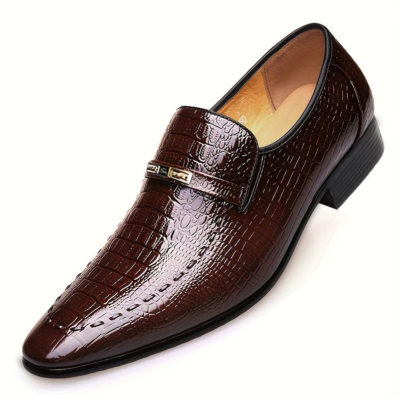 Fashion Mens PU Leather Shoes Luxury Crocodile Pattern Men Business Dress Shoes Casual Social Shoe Male Wedding Footwear Zapatos Hombre