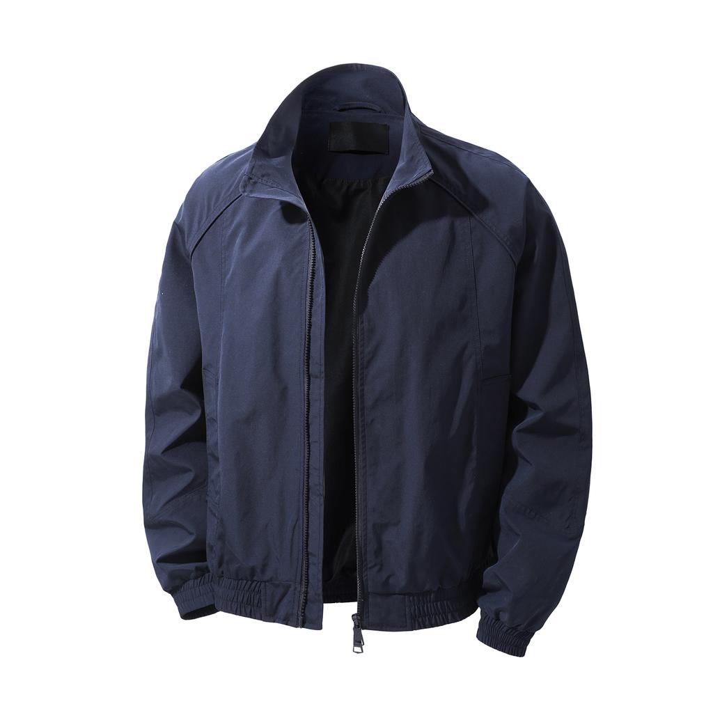 Men's Solid Color Stand Collar Waterproof Windbreaker Jacket American Style Outdoor Sports Climbing Streetwear Coat