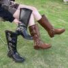 Brown Western Cowboy Boots Women's 2025 Summer New Thick Heel Martin Boots But Knee Boots High Knight Boots