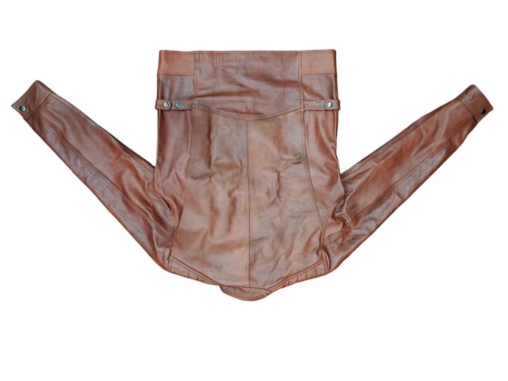 Äkta Lammskinn Herrläderjacka BRUN Handgjord Stilfull Biker Motorcykel