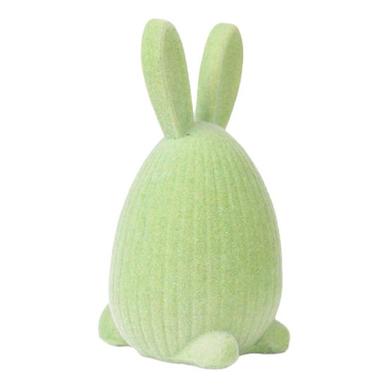 Resin Flocked Easter Bunny Egg Figurine Spring Party Tiered Tray Centerpiece for Tabletop Entryway Home Decor