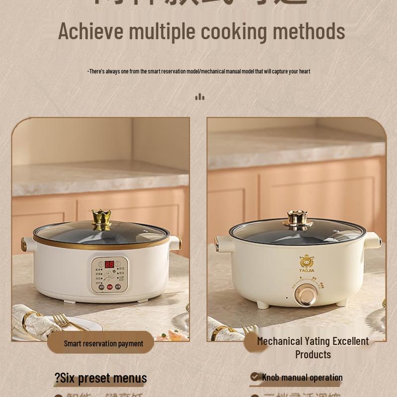 Wielofunkcyjny parowar elektryczny: Stal nierdzewna, Trójwarstwowy, Minutnik, do gotowania na parze, gotowania i duszenia