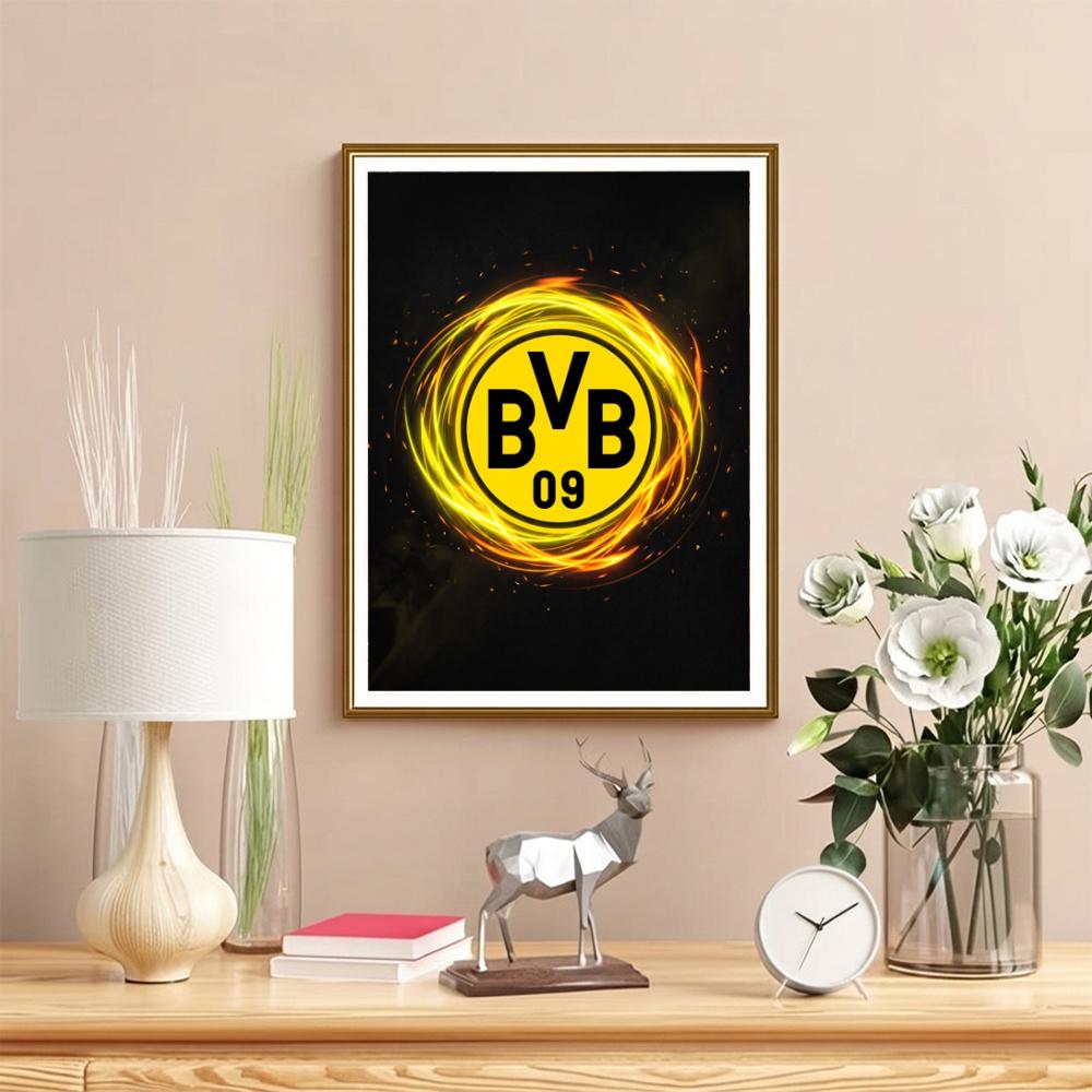 Bvb Soccer Team Stadium Theme Diamond Painting Round Diamond Mosaic Rhinestones Diamond Embroidery Craft Kit Wall Decor Without Frame
