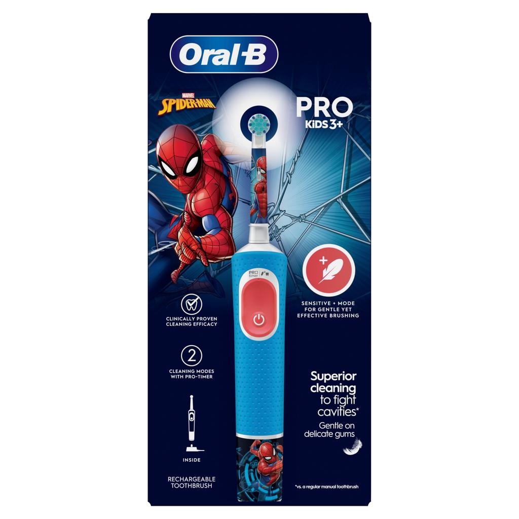 Oral-B Pro Kids 3+ Electric Toothbrush For Kids, Spiderman