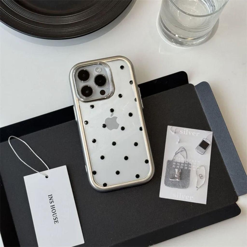 Simple and advanced polka dots are suitable for Apple 15/14/13 promax mobile phone case 12/11 soft xr/xs anti-drop 7p