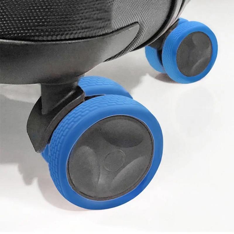 4PCS/Set Silicone Suitcase Wheels Protection Cover with Silent Sound Reduce Noise Trolley Box Luggage Caster Shoes Casters Cover
