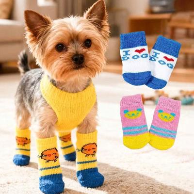 Anti Slip Skid Bottom Lovely Puppy Dogs Pet Knits Socks Cute Pet Fashion Pets Dogs Socks for Cats Dog Toy Supplies