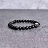 Natural Black Onyx Bead Bracelets Stacking Beaded Bracelets Evil Eye Protection Charm Beaded Bracelet for Men Unisex Friendship Bracelet