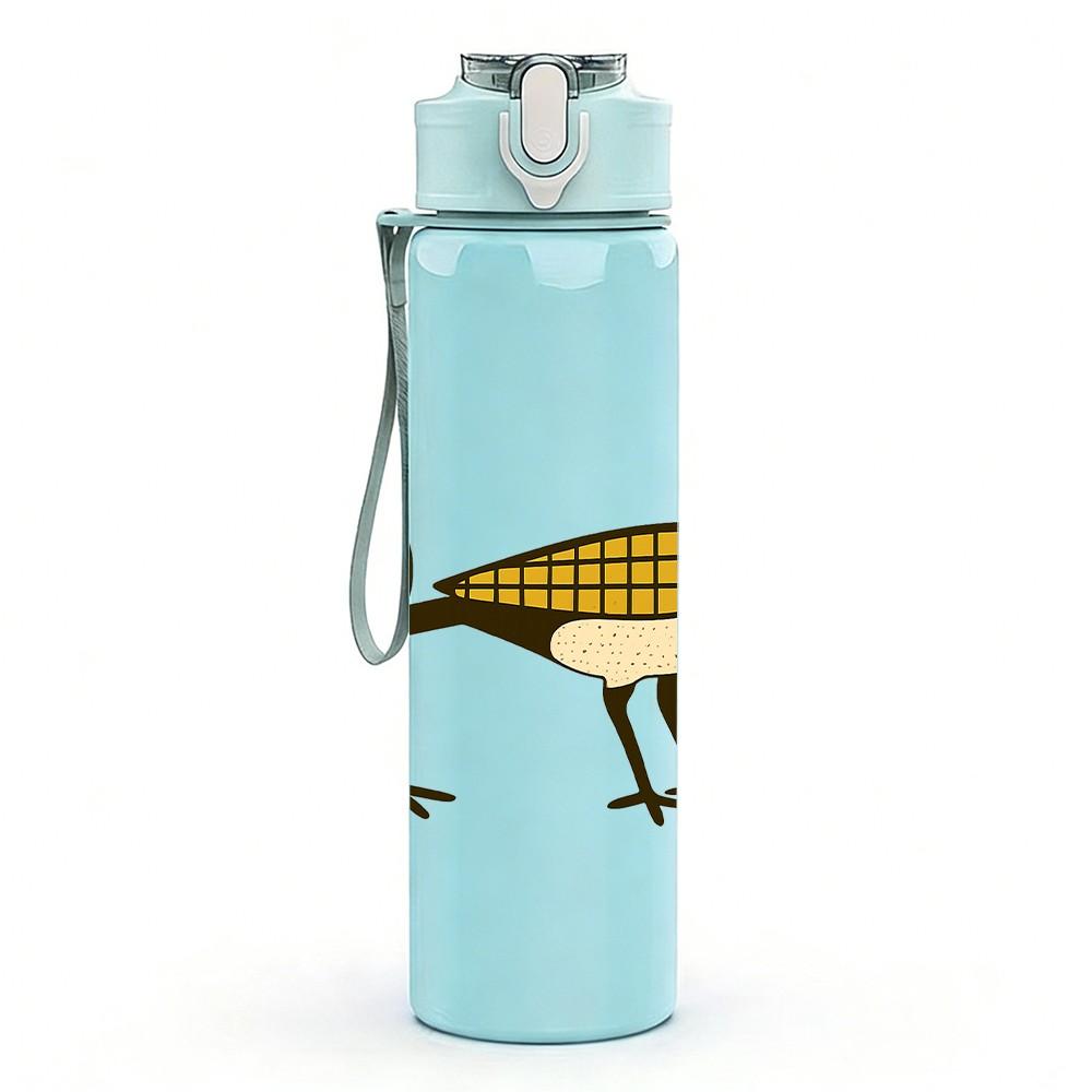 1PC Twin Meadow Birds 750ml Color Plastic Sports Water Bottle Leakproof Flip Straw Lid Suitable for Sports Office Home Use