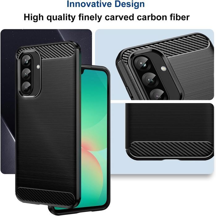 Coque de Protection - BOOLING - pour Samsung Galaxy A17 4G/5G - Motif Fibre de Carbone Anti-Rayures Noir