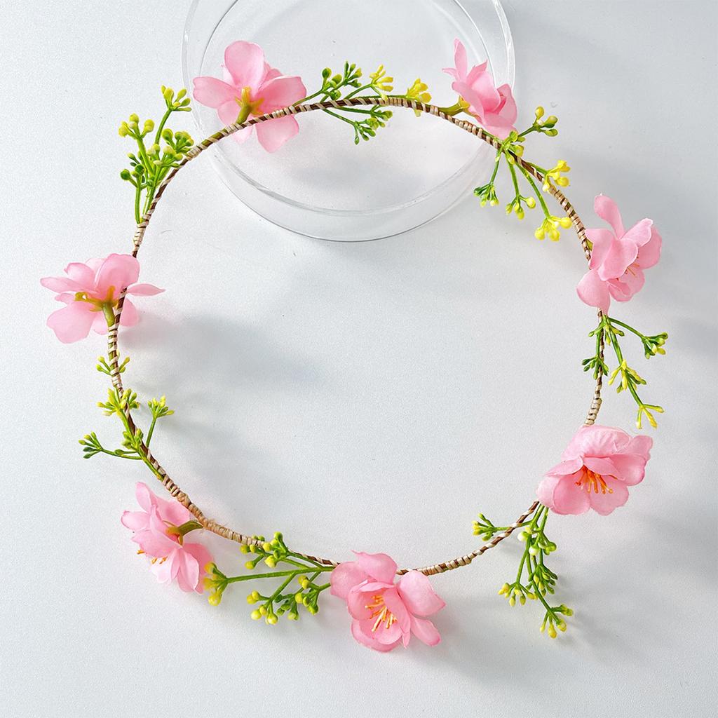 Tiara de Flores Rústica Elegante para Mulheres Acessórios de Cabelo Postiços para Festas ao Ar Livre e Ocasião Romântica