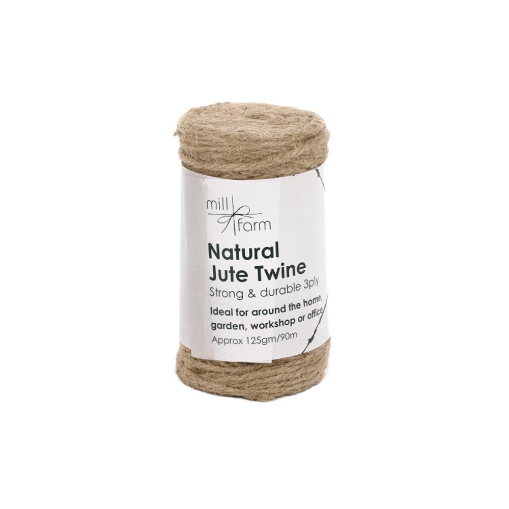 Mill Farm 3ply Natural Jute Twine Spool Small 125g/ 90m