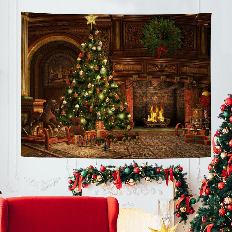Christmas Tapestry European and American Style Home Decoration Christmas Bedroom Room Background Cloth