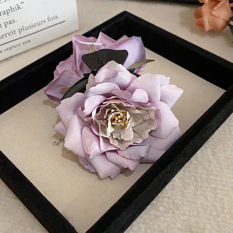 

Ткань Заколки для волос в виде розы Темперамент Зажимы для челюстей из смолы Розы Цветы Когти для волос Аксессуары для волос Преувеличенные заколки для волос Принцесса