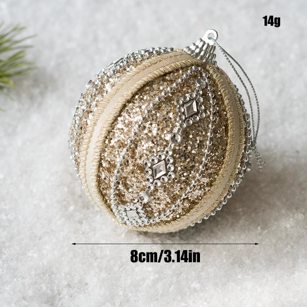 2025 Champagne Foam Christmas Tree Ornaments - 10cm and 8cm Balls, New Ins Style