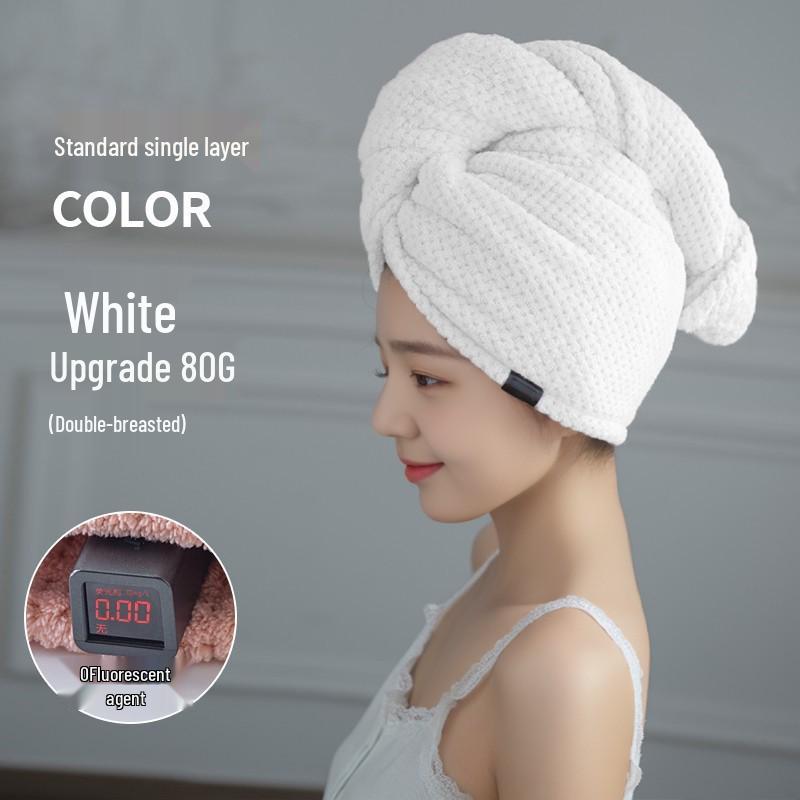 Extra Large, Extra Thick Quick-Dry Women's Hair Towel - Class A Pure Cotton, Absorbent, Head Wrap
