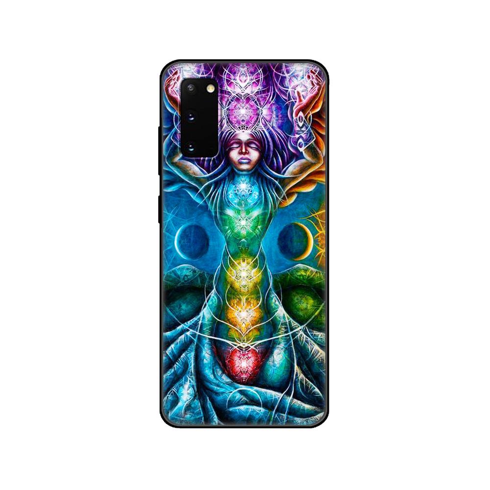 

Черный чехол из ТПУ для Samsung Galaxy S20 /S20 PLUS/S20 ultra/S20+ /S20FE задняя крышка Mandala Chakra Insist Yoga Samsung S20 FE